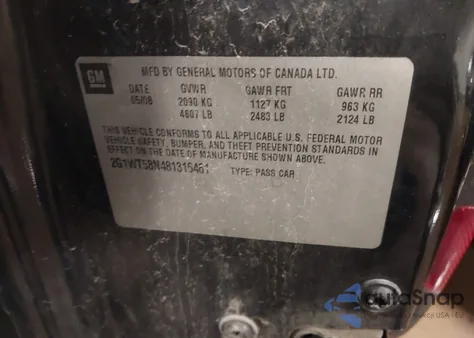 2008 Chevrolet Impala Lt from USA, damaged, VIN 2G1WT58N481316461